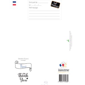 Calendrier de l'avent maitresse 25 mots