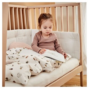 Tour de lit linea-luna en coton blanc
