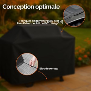 Bâche barbecue - 147 x 61 x 122 cm