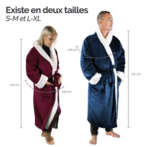 Robe de chambre polaire bleu - L/XL