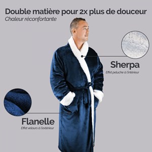 Robe de chambre polaire bleu - L/XL