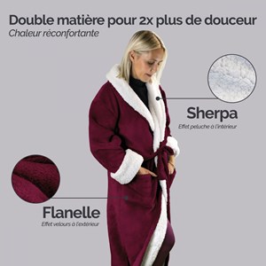 Robe de chambre polaire prune - S/M