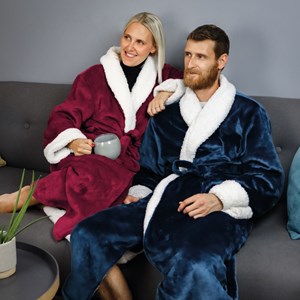 Robe de chambre polaire prune - S/M