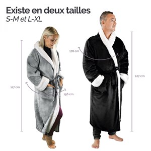 Robe de chambre polaire noire - L/XL