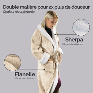 Robe de chambre polaire beige - S/M
