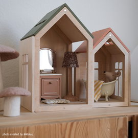 Maison de poupées aimantée naturelle m