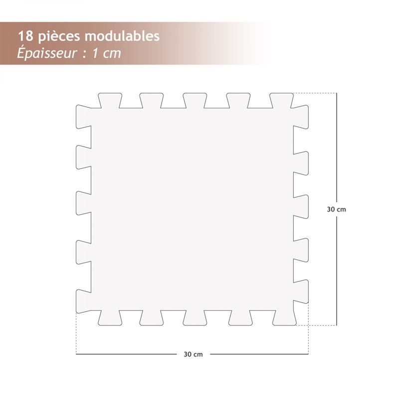 Tapis de sol, puzzle - 18 pièces - (Vivezen) - Image 1