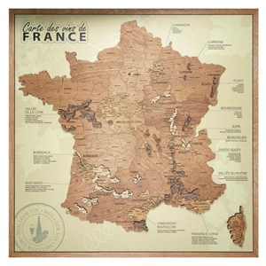 Carte des vins de france panneau beige