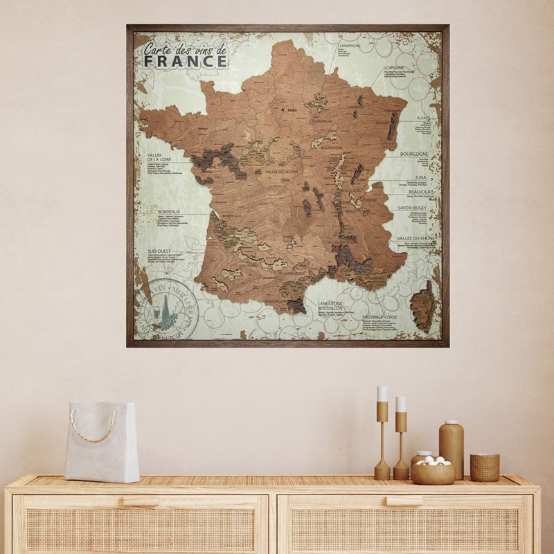 Carte des vins de france panneau blanc
