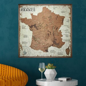 Carte des vins de france panneau blanc