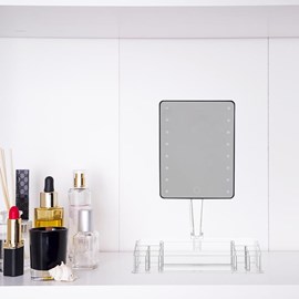 Miroir led avec rangement bijoux noir