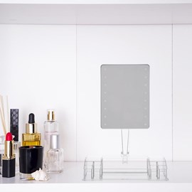 Miroir led avec rangement bijoux blanc