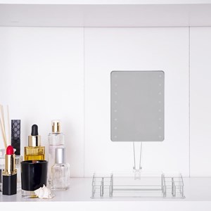 Miroir led avec rangement bijoux blanc