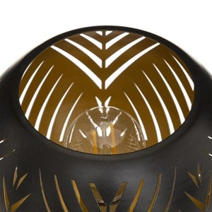 Photophore led boule  support en bois