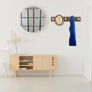 Porte manteau mural blanc 5 crochets