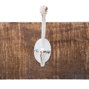 Porte manteau mural blanc 5 crochets