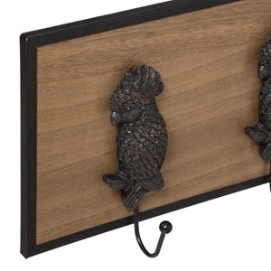Porte manteau mural oiseaux 3 crochets