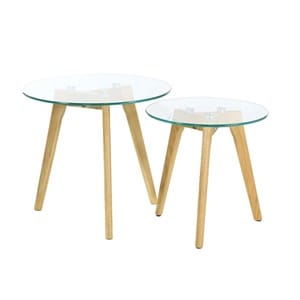 Table gigogne scandinave verre (lot 2)