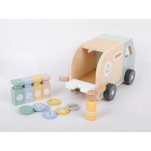 Véhicule éveil camion poubelle en bois
