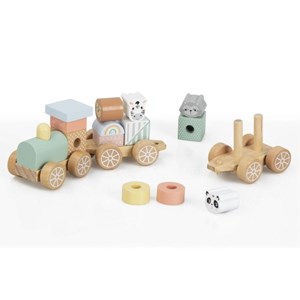 Train avec animaux en bois