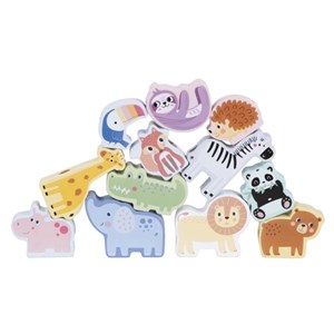 Animaux en bois à lacer - jungle