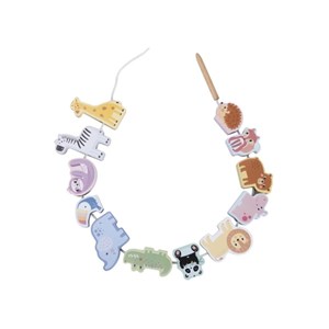 Animaux en bois à lacer - jungle