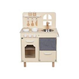 Cuisine en bois avec four beige