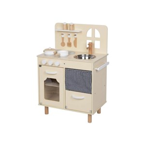Cuisine en bois avec four beige