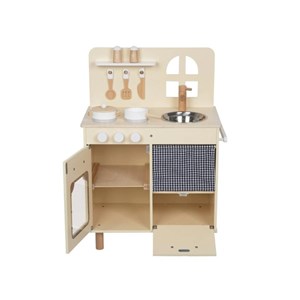 Cuisine en bois avec four beige