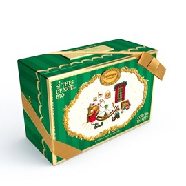 Coffret métal 4 thés de noël bio* – cœurs en fête