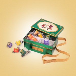 Coffret métal 4 thés de noël bio* – cœurs en fête