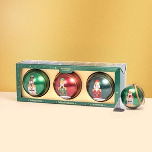 Coffret 3 boules de noël thés féériques bio*