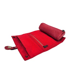 Trousse bijoux cuir emma rouge