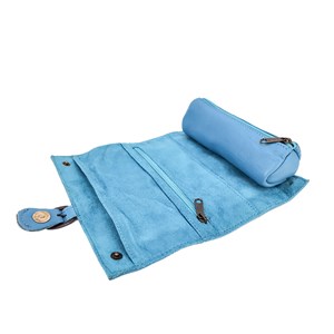 Trousse bijoux cuir emma bleu
