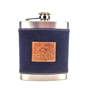 Flasque cuir sinclair marine