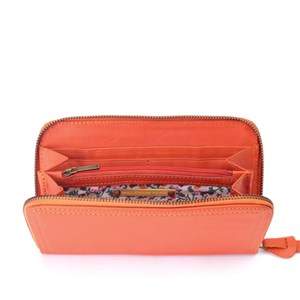 Portefeuille cuir ami orange