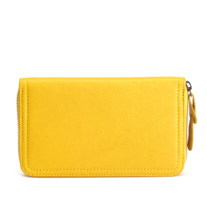 Portefeuille cuir ami jaune