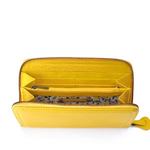 Portefeuille cuir ami jaune