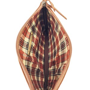 Trousse plate cuir dany camel