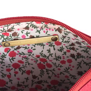 Trousse plate cuir dany rouge