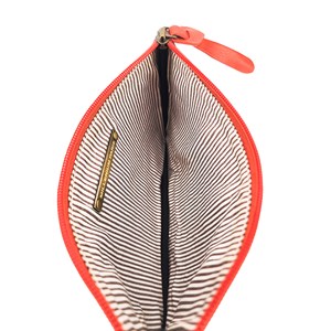 Trousse plate cuir dany orange