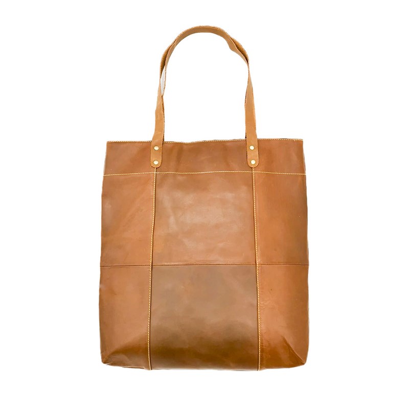 Tote bag cuir emilie havane