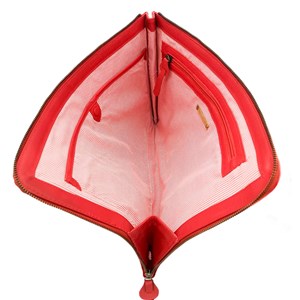 Pochette cuir joséphine rouge