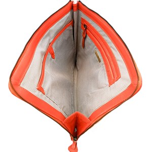 Pochette cuir joséphine orange