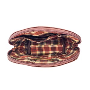 Trousse maquillage cuir léa café