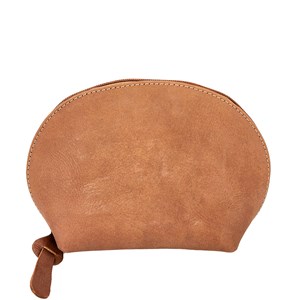 Trousse maquillage cuir léa camel