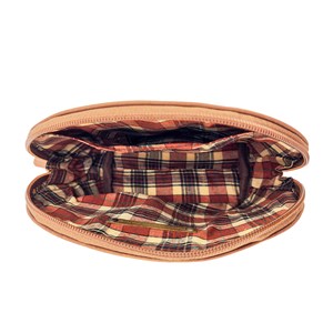 Trousse maquillage cuir léa camel