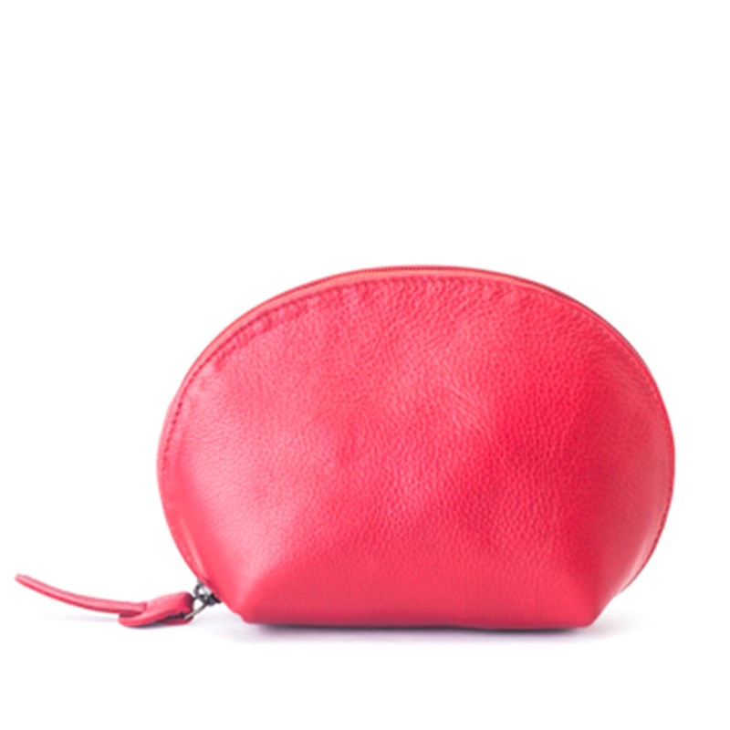 Artisanet - Trousse maquillage cuir léa rouge