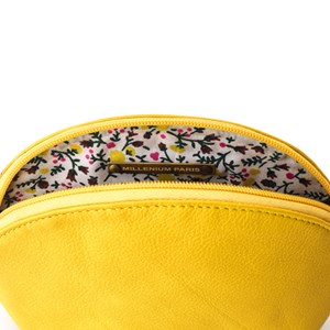 Trousse maquillage cuir léa jaune