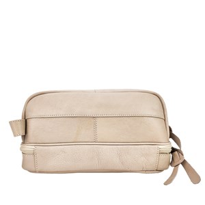 Trousse de toilette cuir léo gris